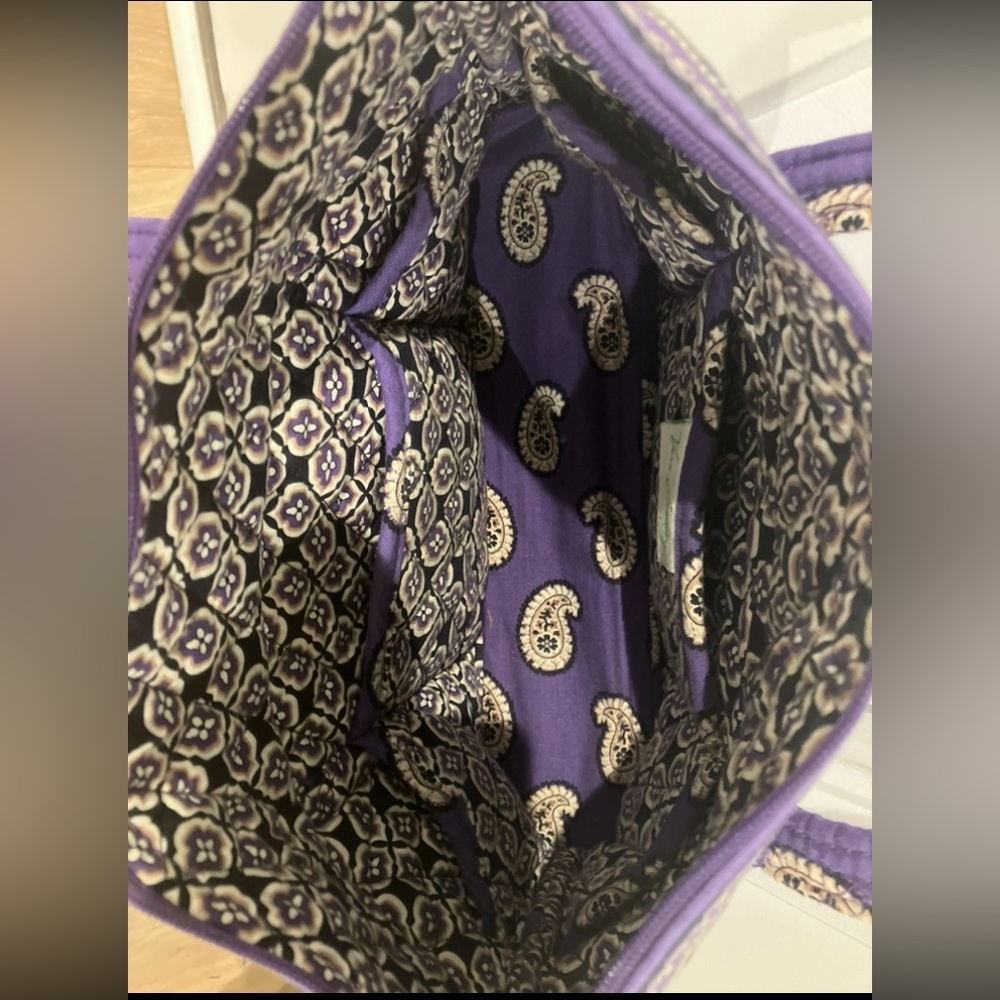 Vera Bradley Little Betsy bag -retired Simply Violet paisley pattern.